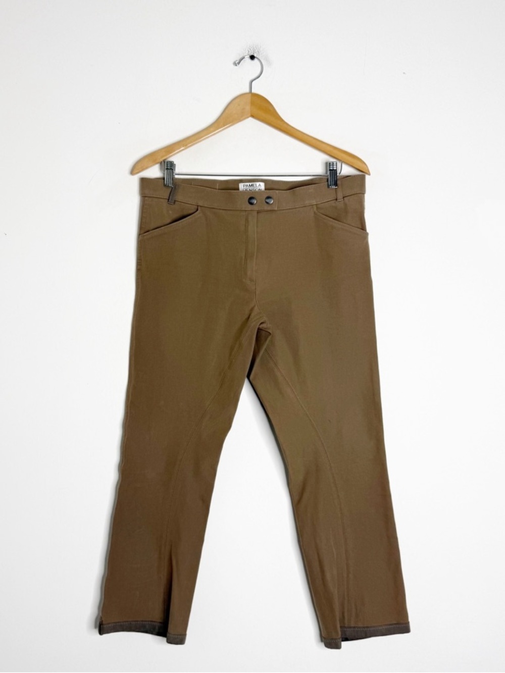 Pamela Henson Brown Crop Pants Size 30 Mid Rise Slim Stretch US Size 0